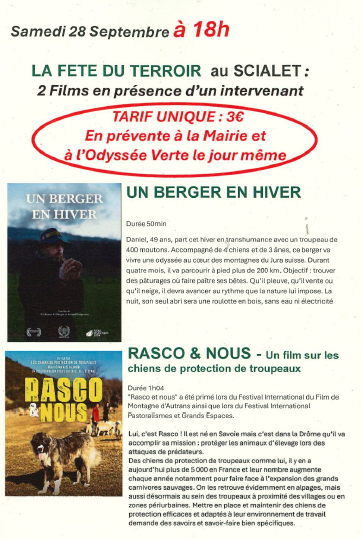 Cinéma Le Scialet : 2 films-documentaires sur le Pastoralisme en présence d'un intervenant