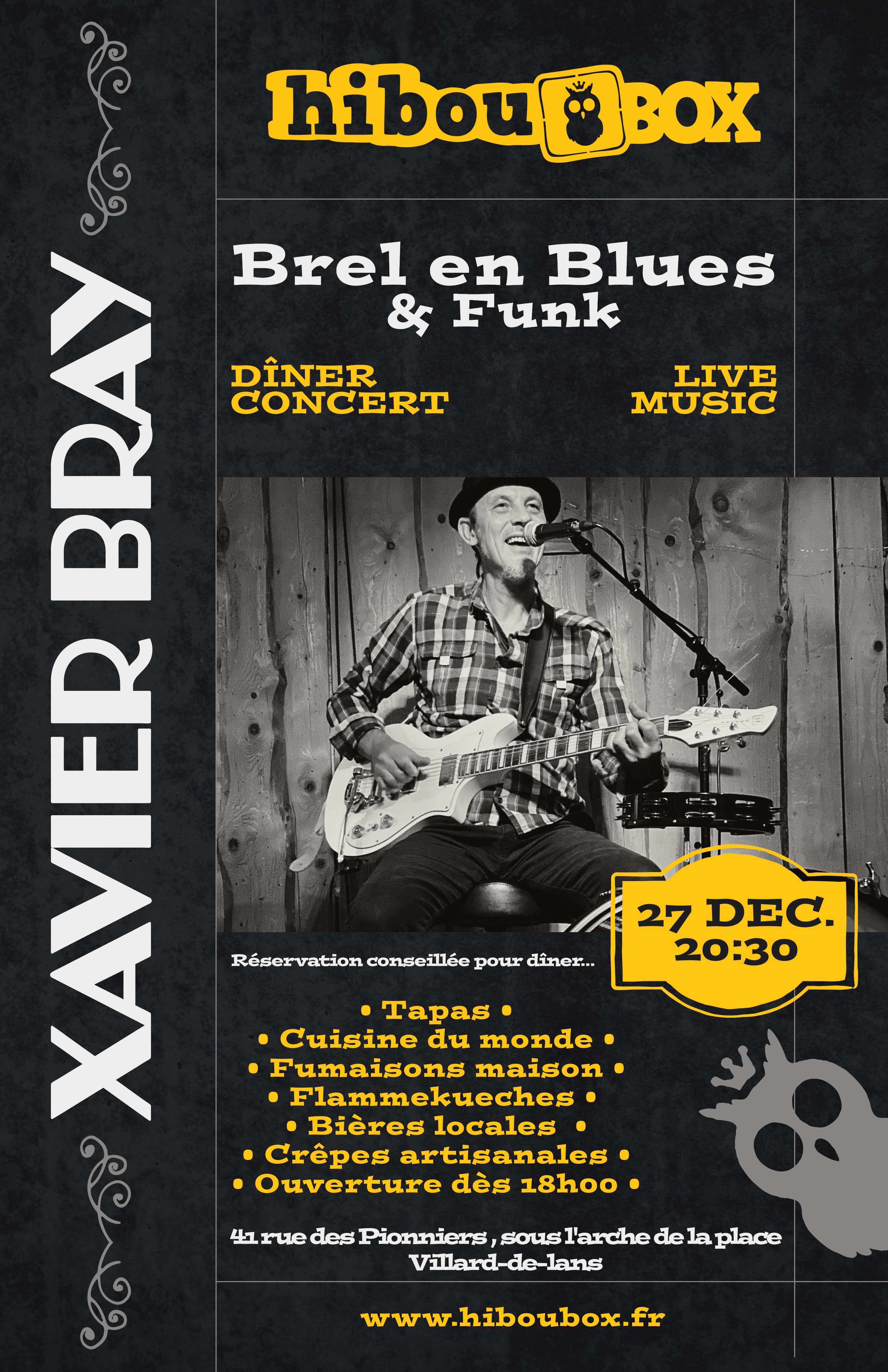 Concert Xavier Bray - Brel en Blues et Funk