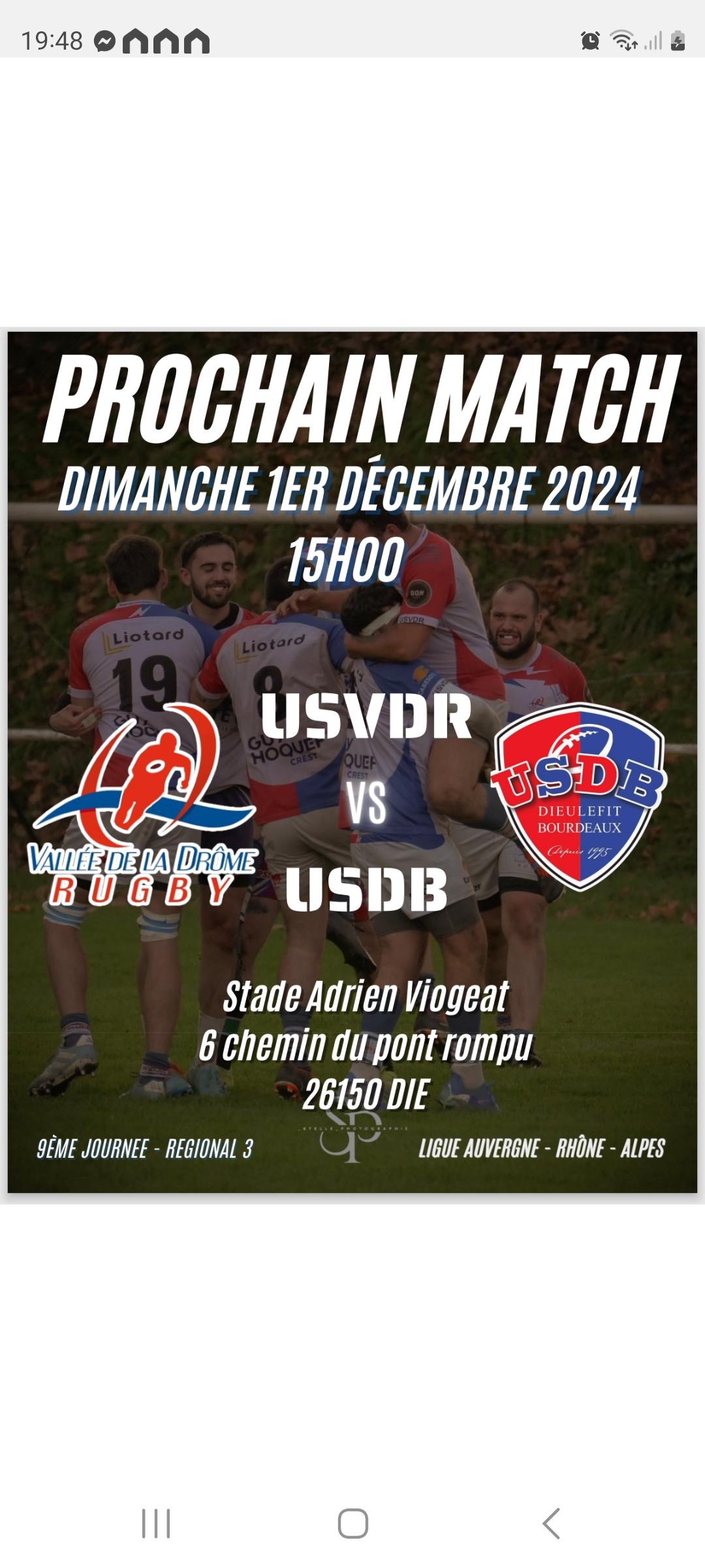 Match de Rugby - Die contre Dieulefit