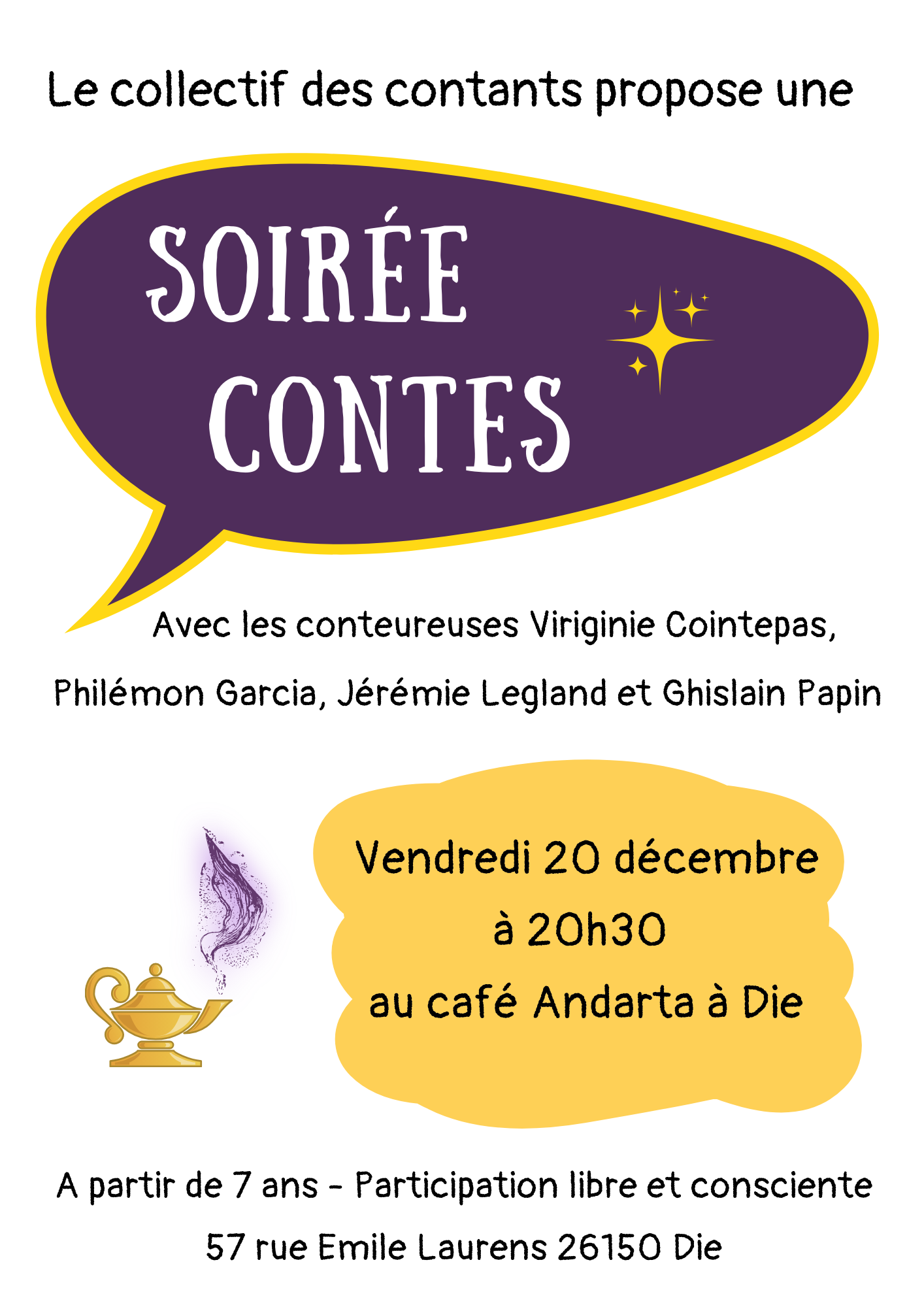 Soirée contes du collectif de conteurs diois, "les Contants"