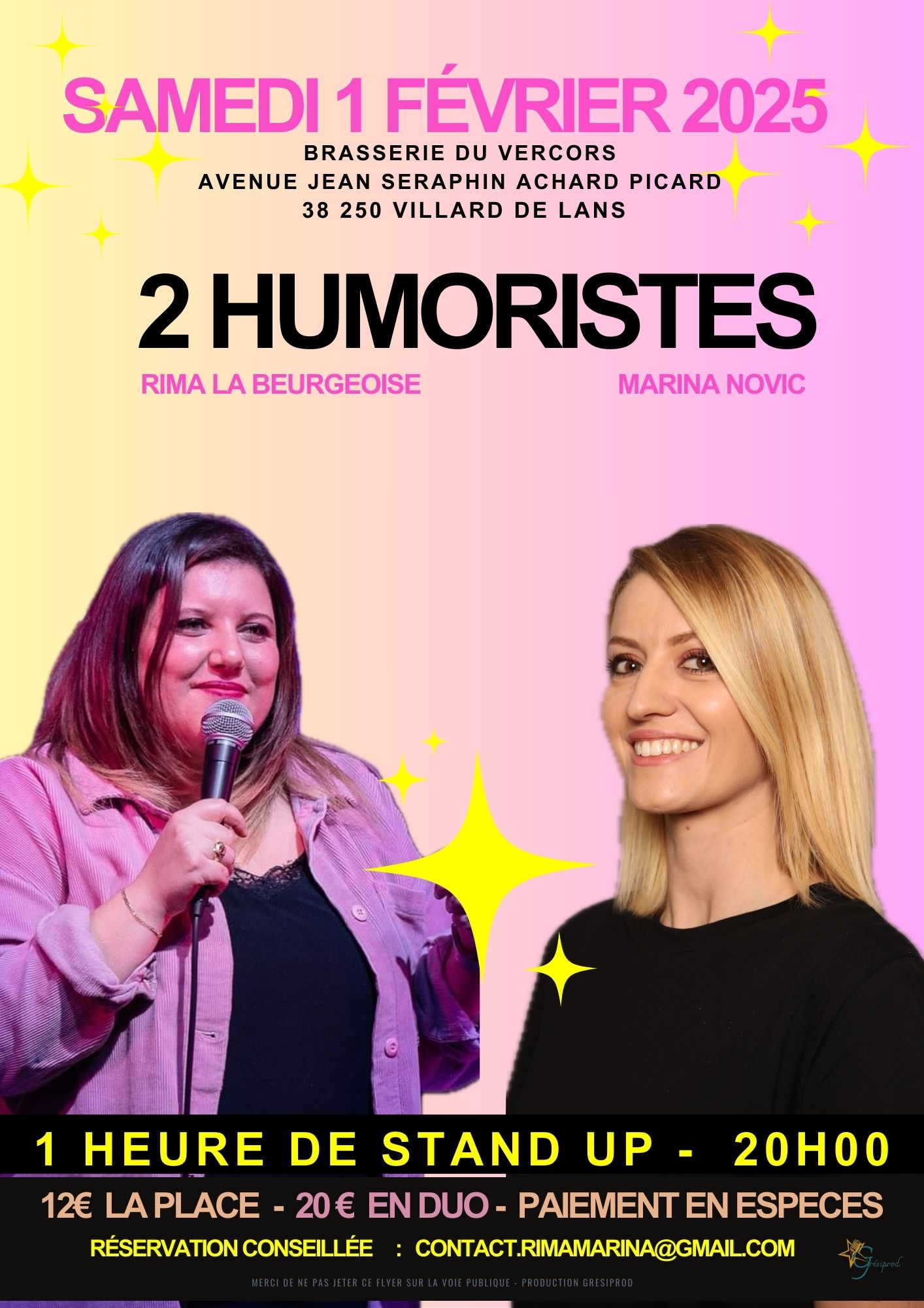 Stand up avec 2 humoristes