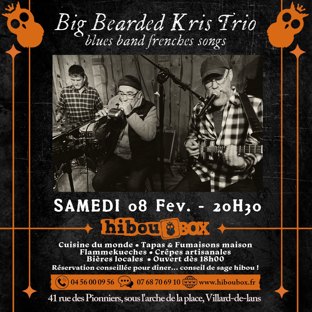 Concert Big Bearded Kris Trio - Blues Band French Songs