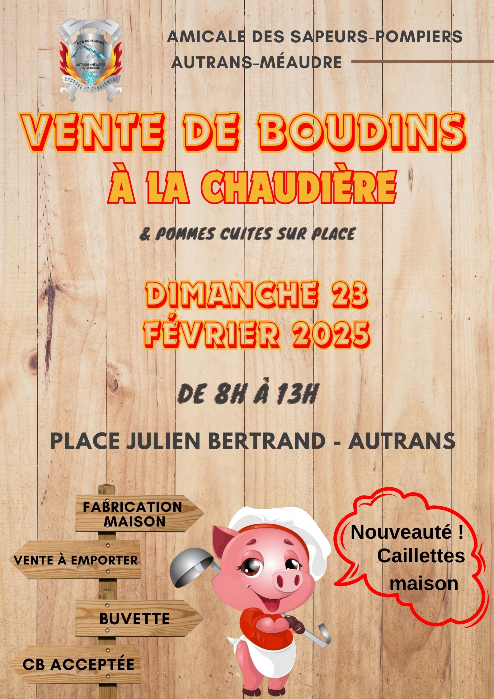 Vente de boudins